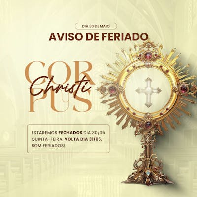 Horário De Funcionamento Corpus Chisti 3