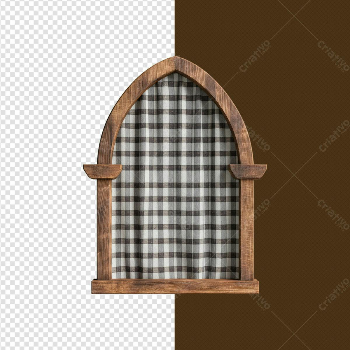 Moldura de Janela em Madeira PSD Editável