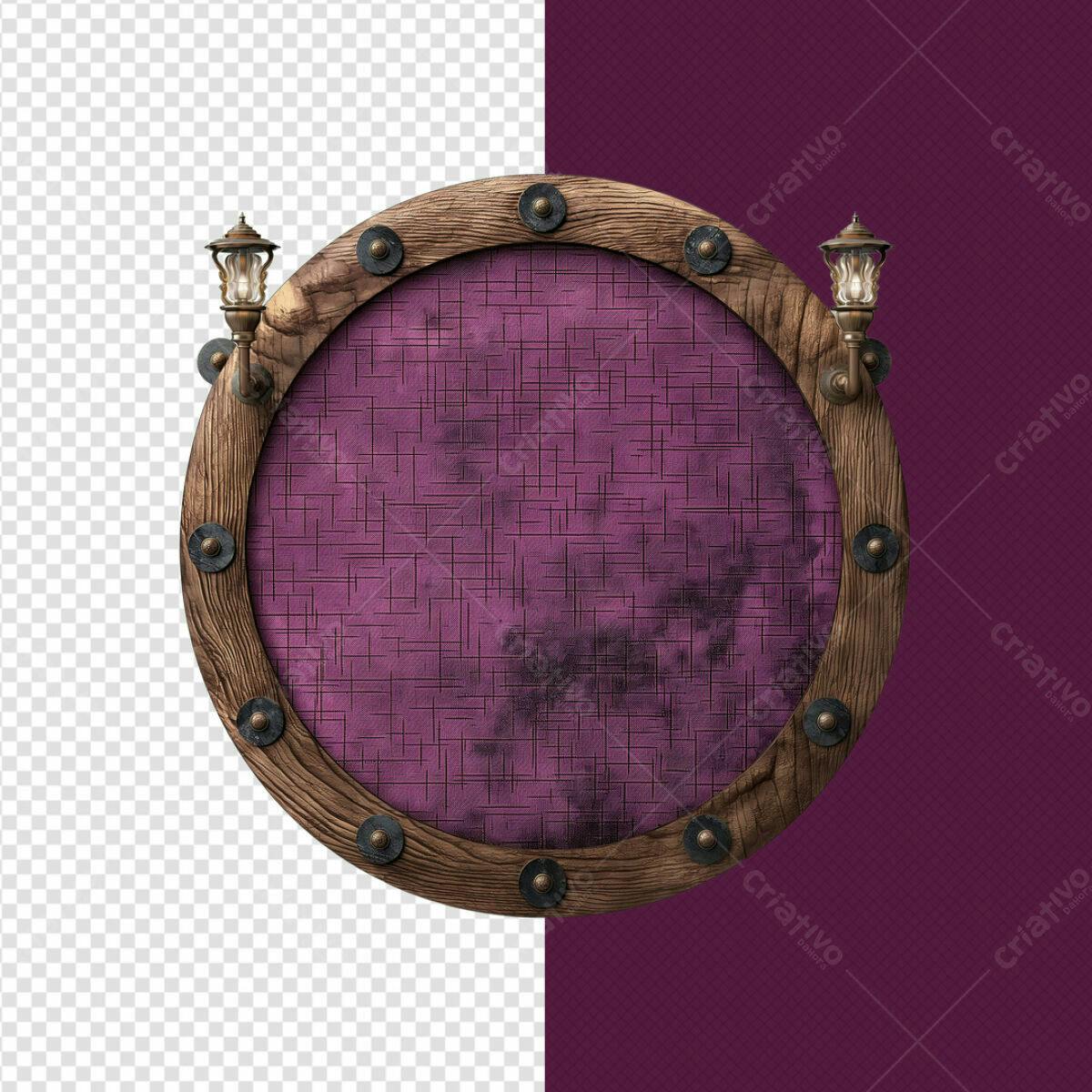 Moldura Circular Vintage PSD Editável
