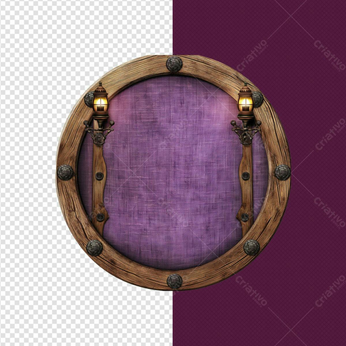 Moldura Circular Vintage PSD Editável