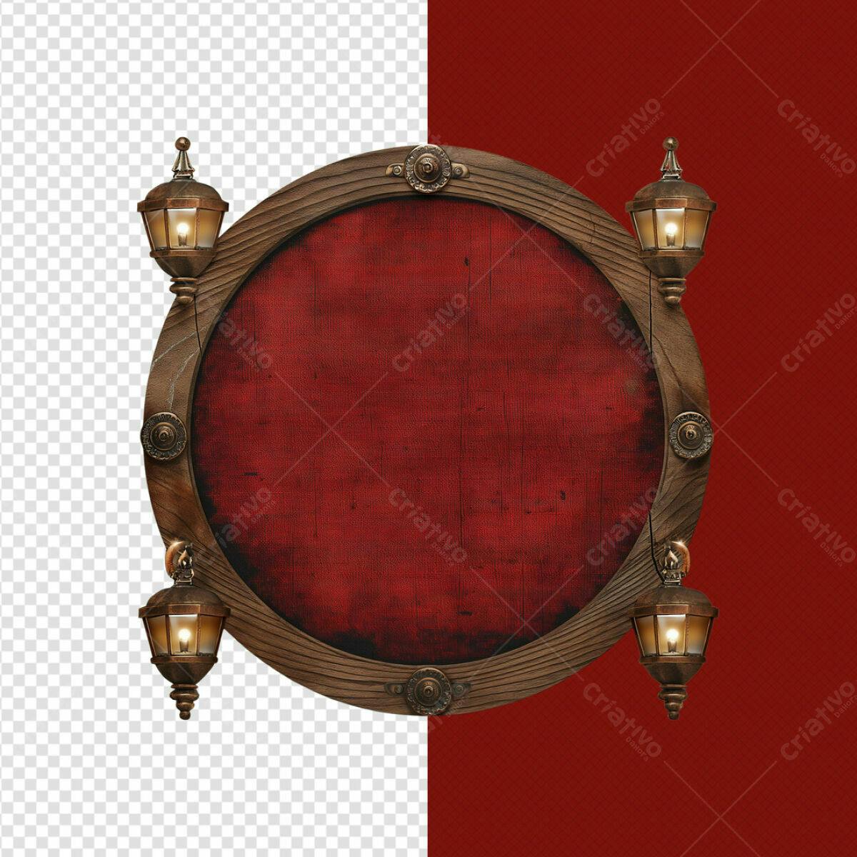 Moldura Circular Vintage PSD Editável