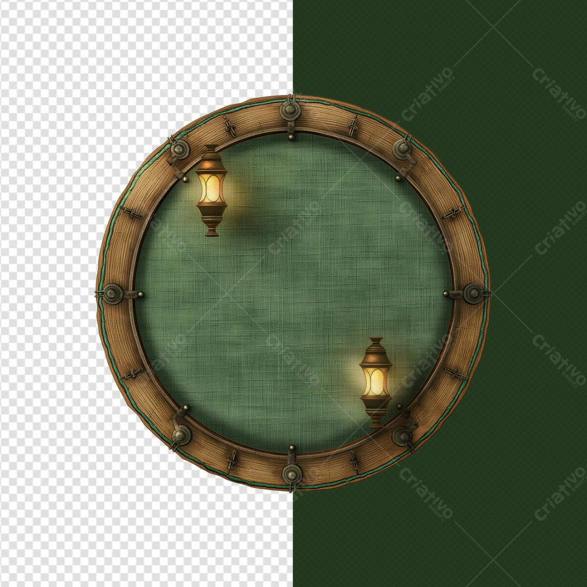 Moldura Circular com Lanternas PSD Editável