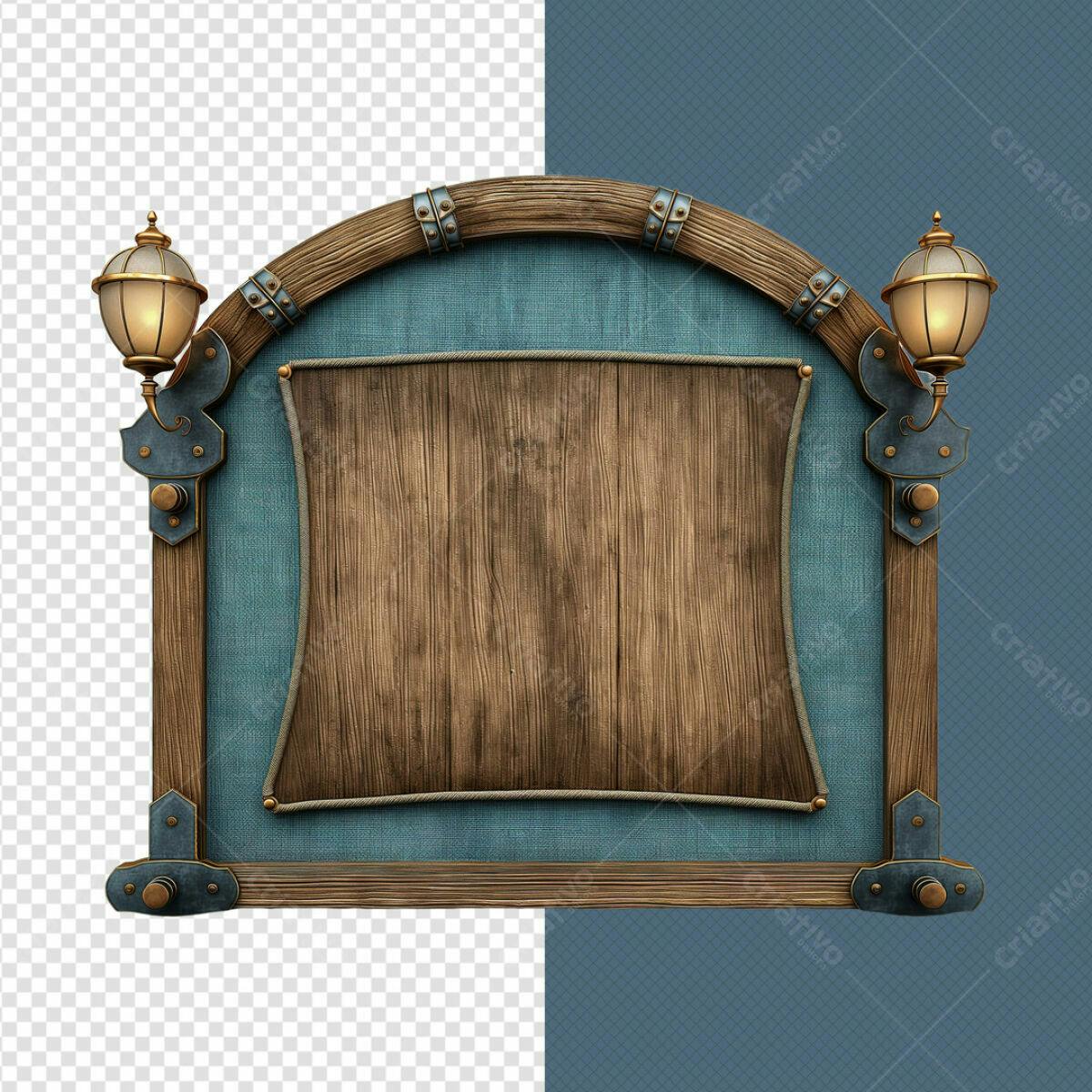 Placa de Madeira Vintage para Publicação PSD Editável