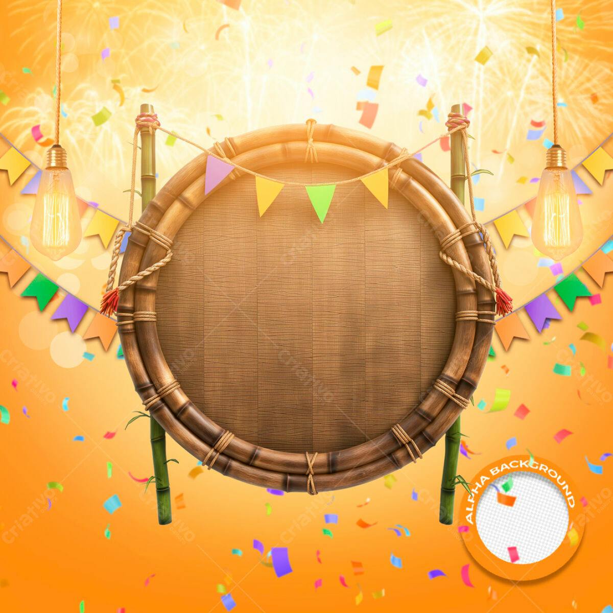 Festa Junina Background PSD Editável