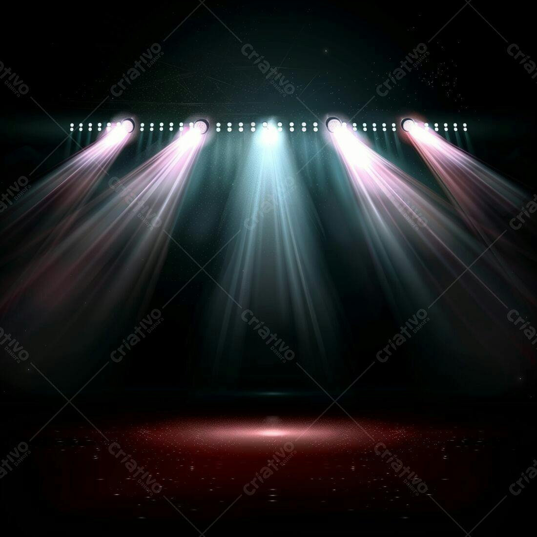 Palco iluminado com holofotes