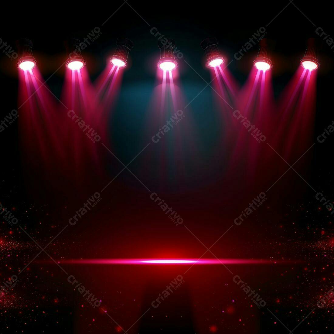 Palco com holofotes vermelhos