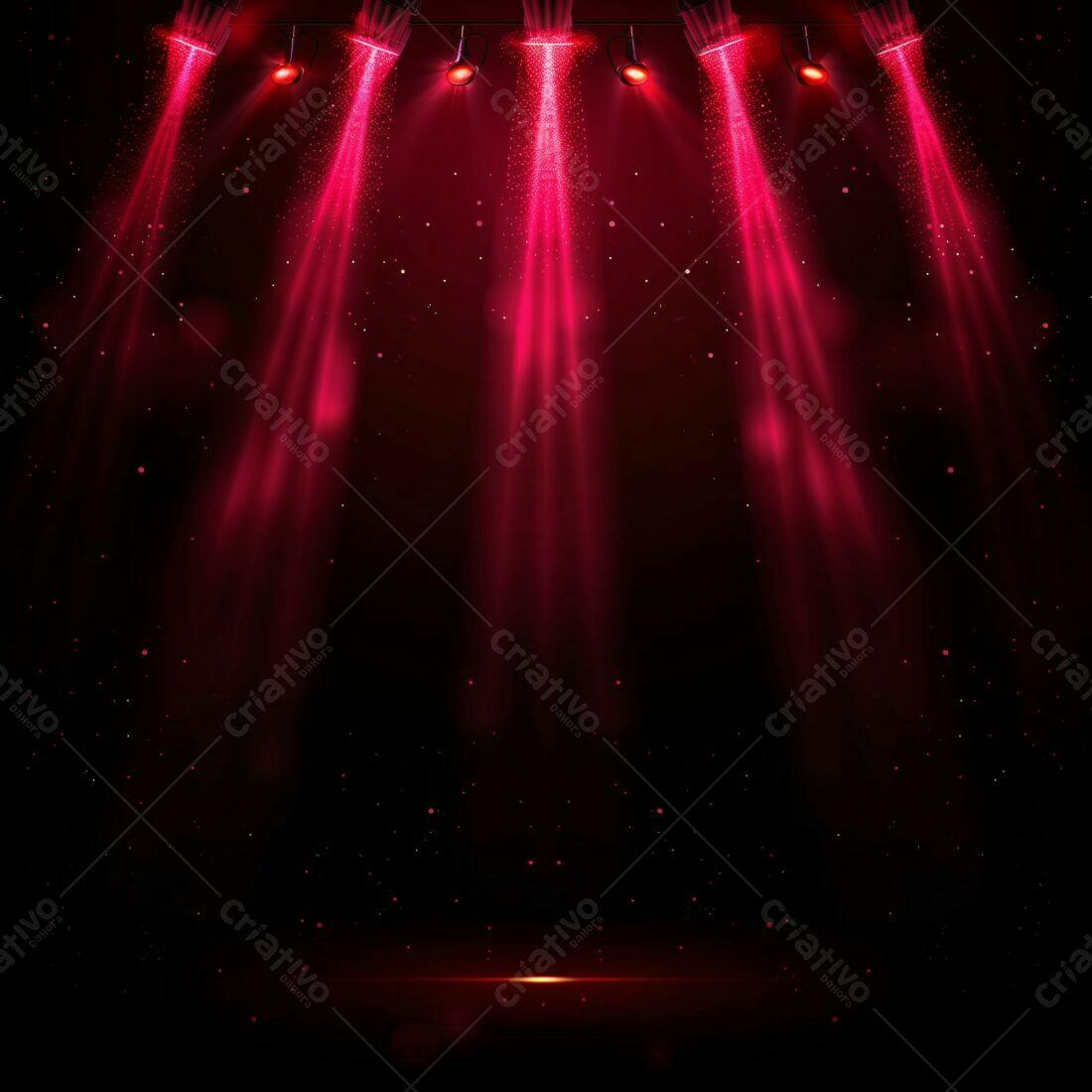 Palco com Luzes Vermelhas e Partículas