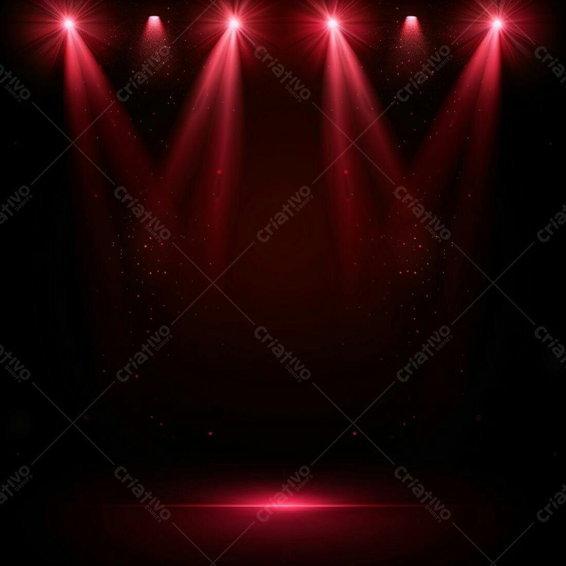 Palco iluminado com holofotes vermelhos