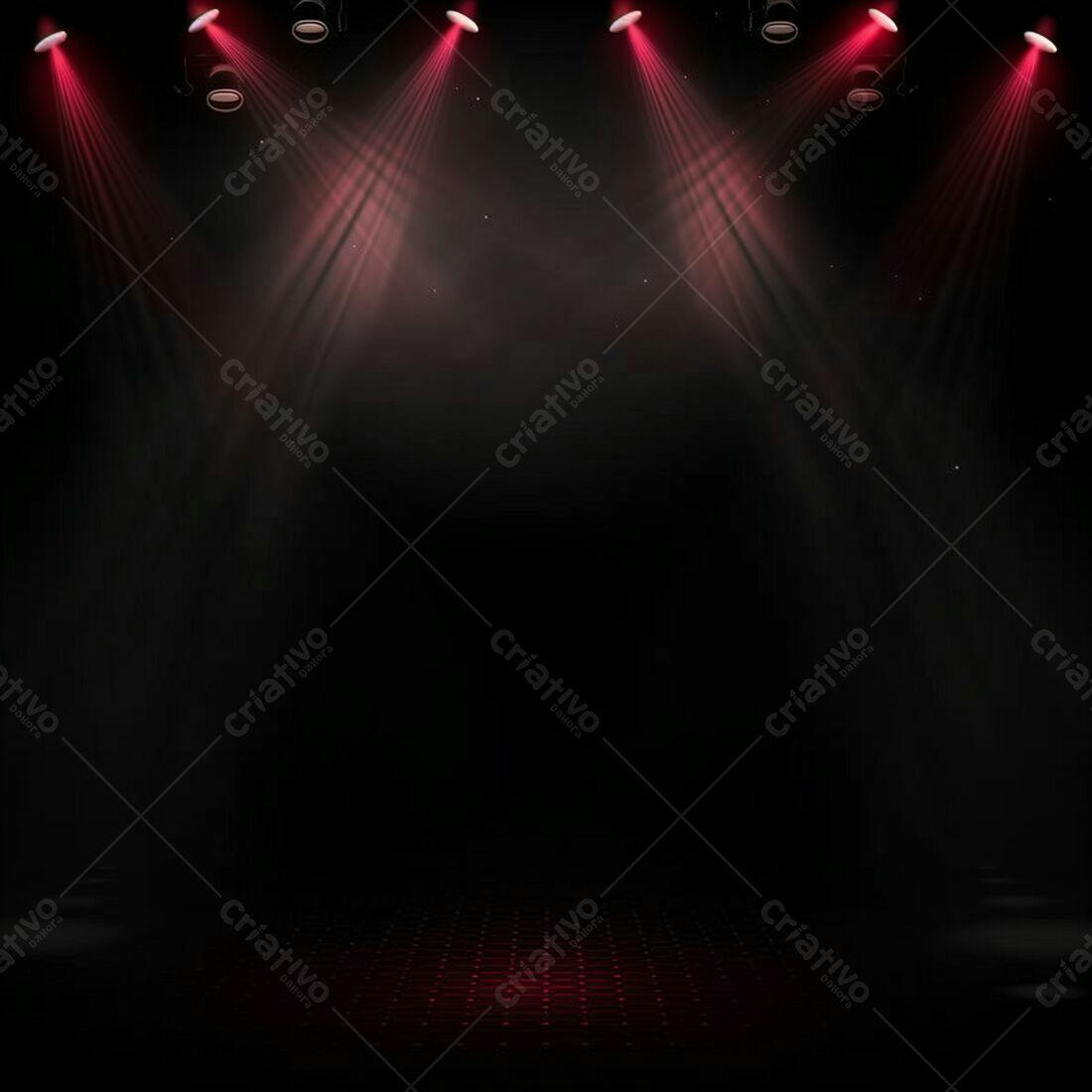 Palco com iluminação vermelha escura