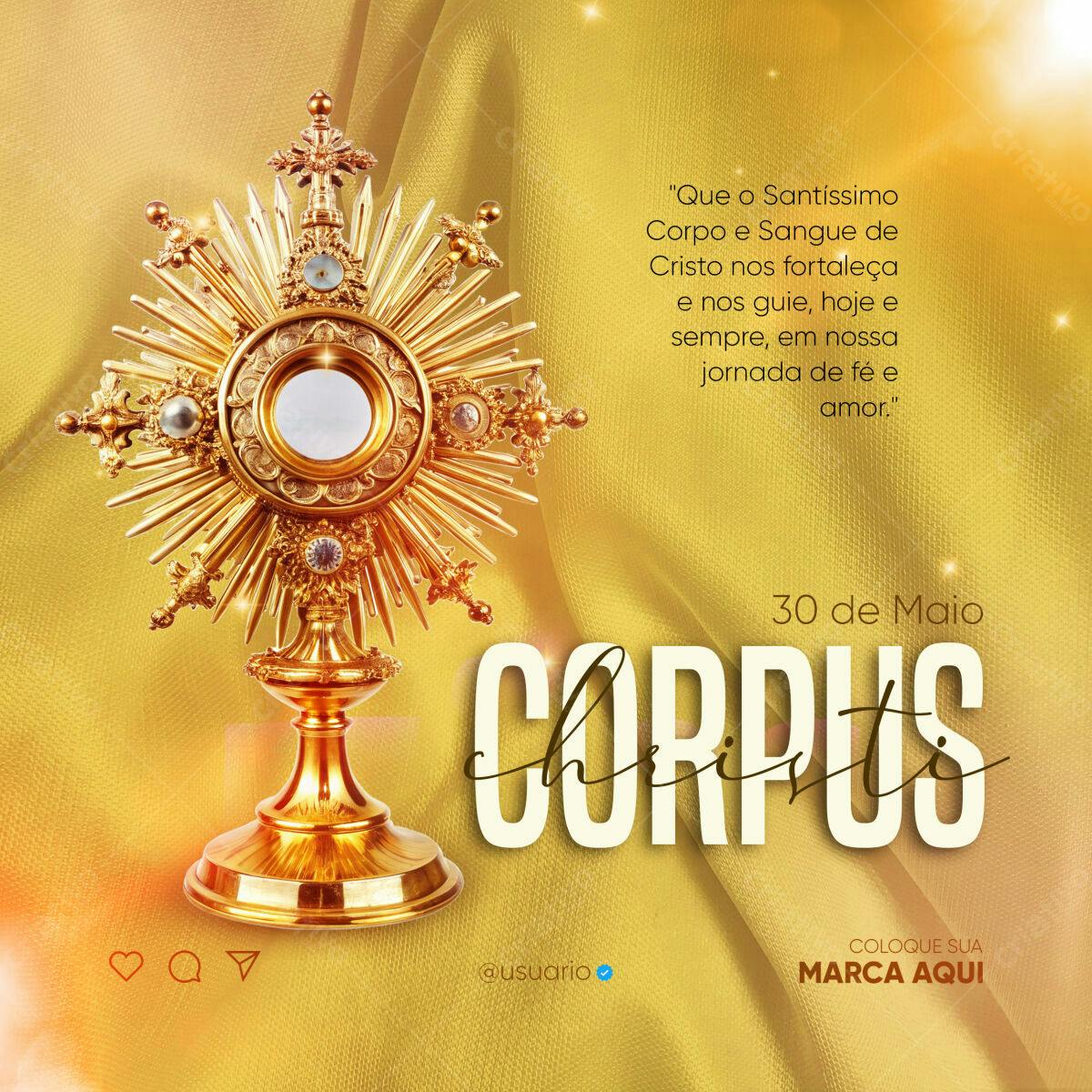 Flyer Corpus Christi 30 de Maio PSD Editável