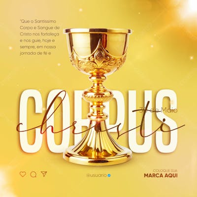 Post Rede Sociais Dia De Corpus Christi 30 De Maio