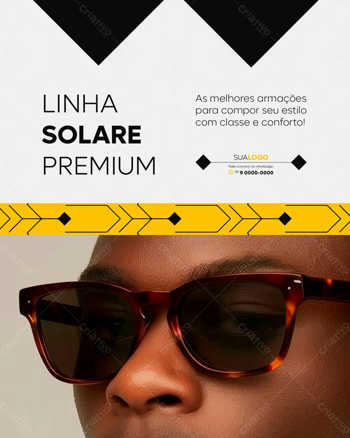 Modelo de óculos de sol PSD para campanha publicitária