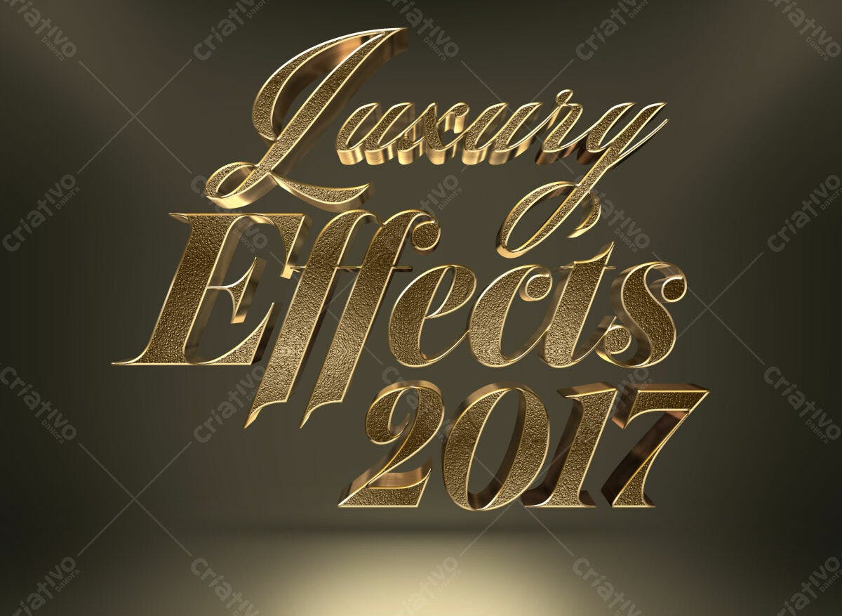 Kit de Texto Luxo em 3D PSD Editável