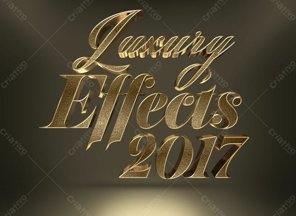 Efeito De Texto Psd Dourado 3D