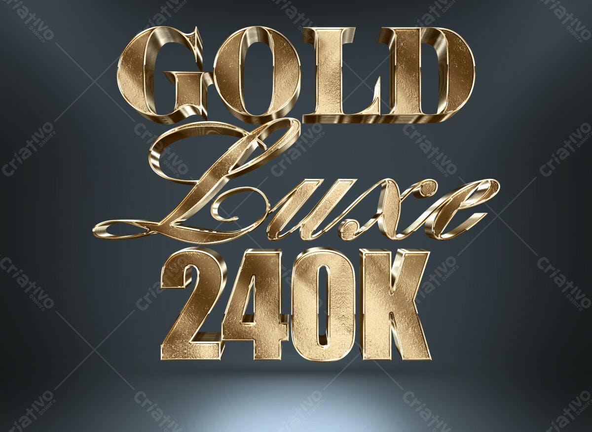 Kit de Texto Gold Luxe 240k PSD Editável
