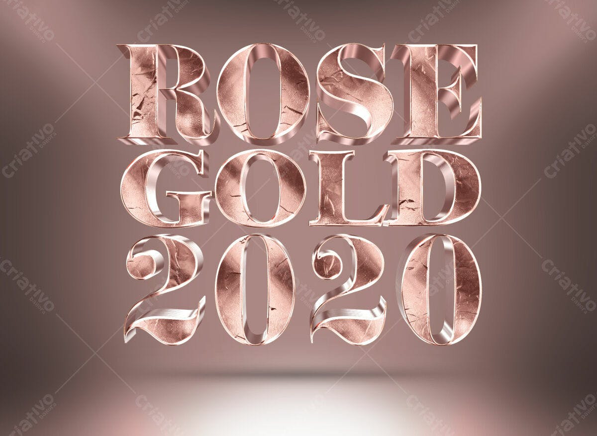 Kit de Elementos Rose Gold 2020 PSD Editável