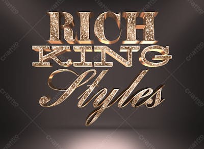 Efeito De Texto Psd Dourado 3D