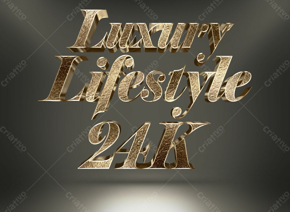 Texto 3D Luxo Lifestyle 24k PSD Editável