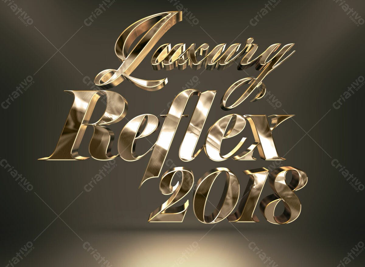 Texto 3D Luxo Reflexo 2018 PSD Editável