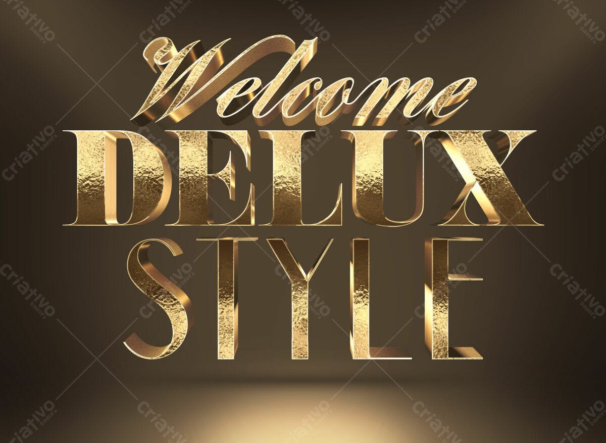 Texto 3D Luxo em Ouro PSD Editável