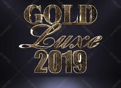 Efeito De Texto Psd Dourado 3D Gold