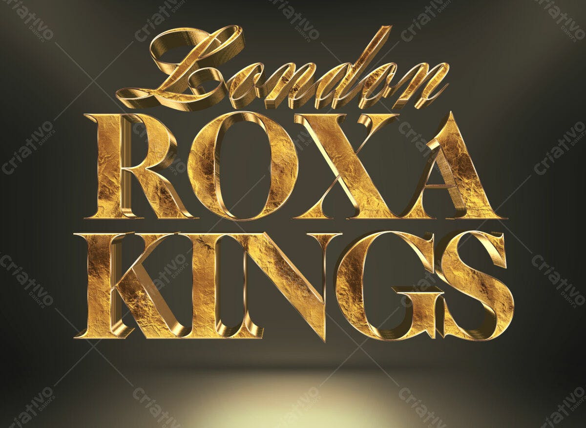 Kit de Texto em 3D Dourado PSD Editável