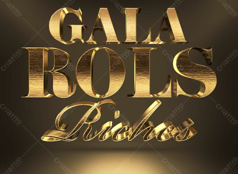 Efeito de texto psd dourado 3d gold