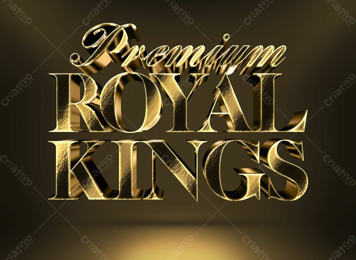 Texto 3D Premium Royal Kings PSD Editável