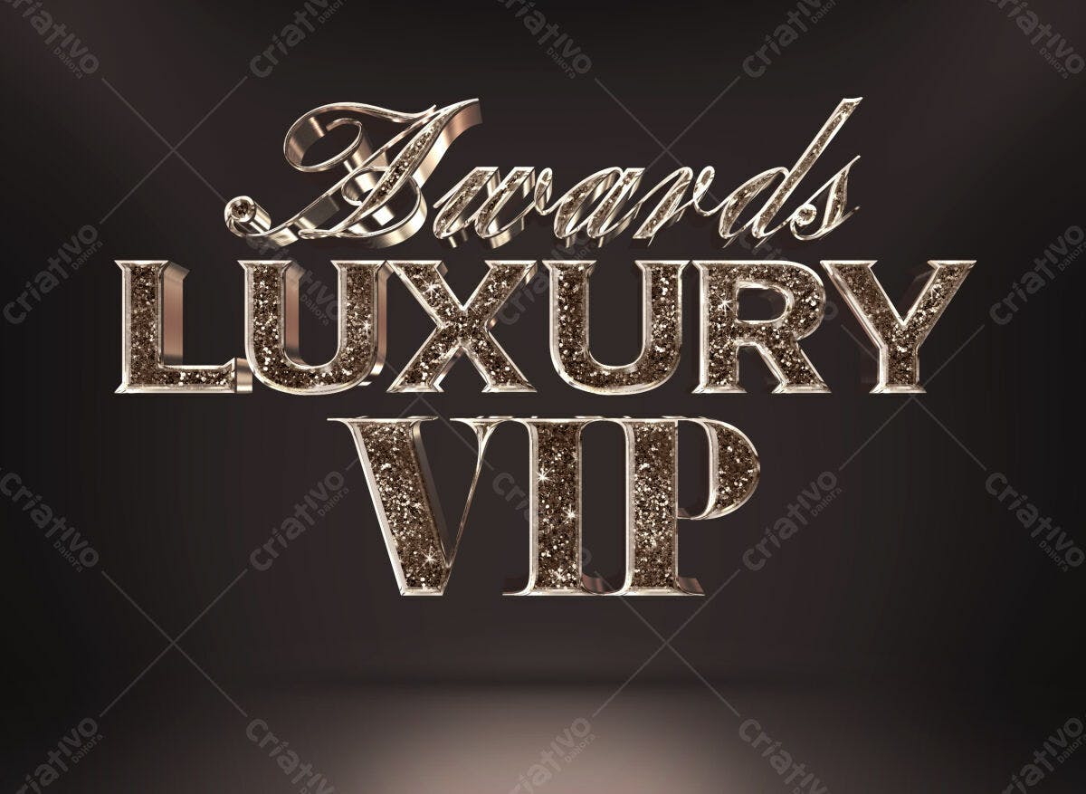 Kit de Texto Awards Luxury VIP PSD Editável