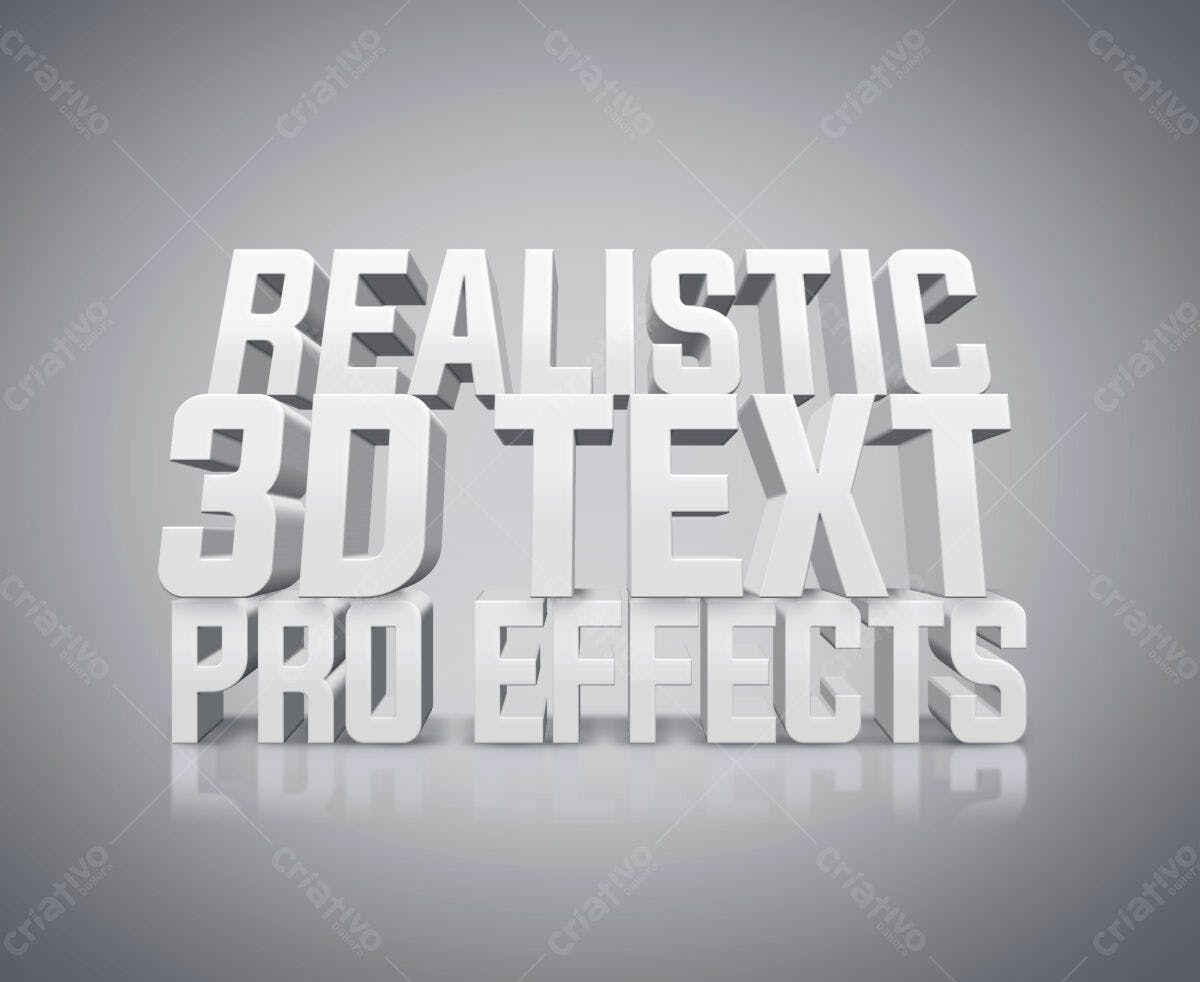 Efeitos de Texto 3D Realistas PSD Editável