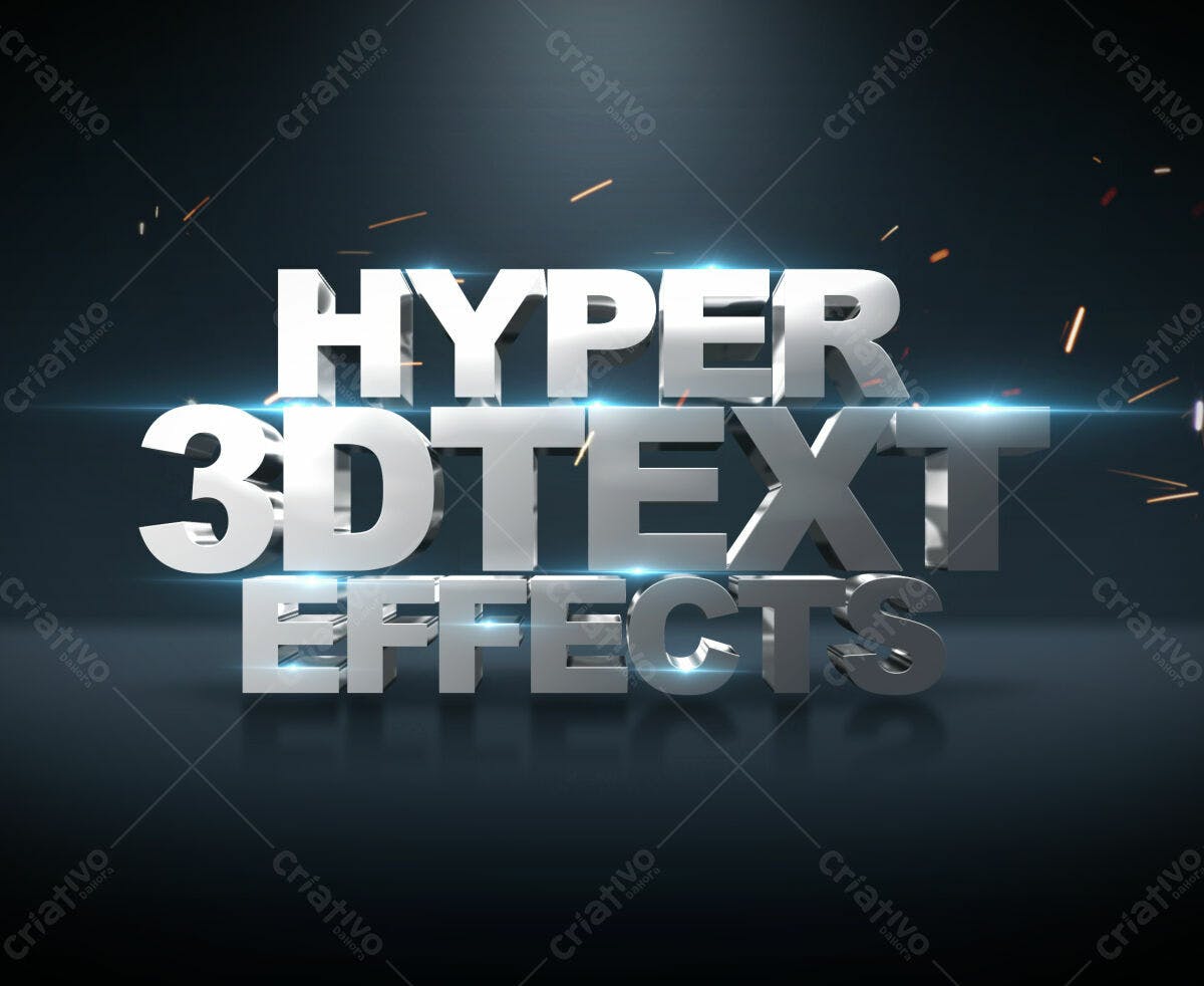Efeitos de Texto 3D em PSD Editável