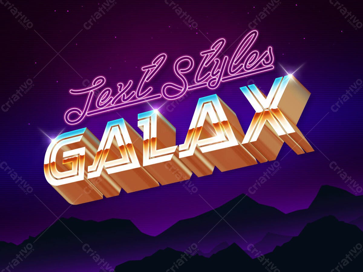 Kit de Estilos de Texto Galaxy PSD Editável