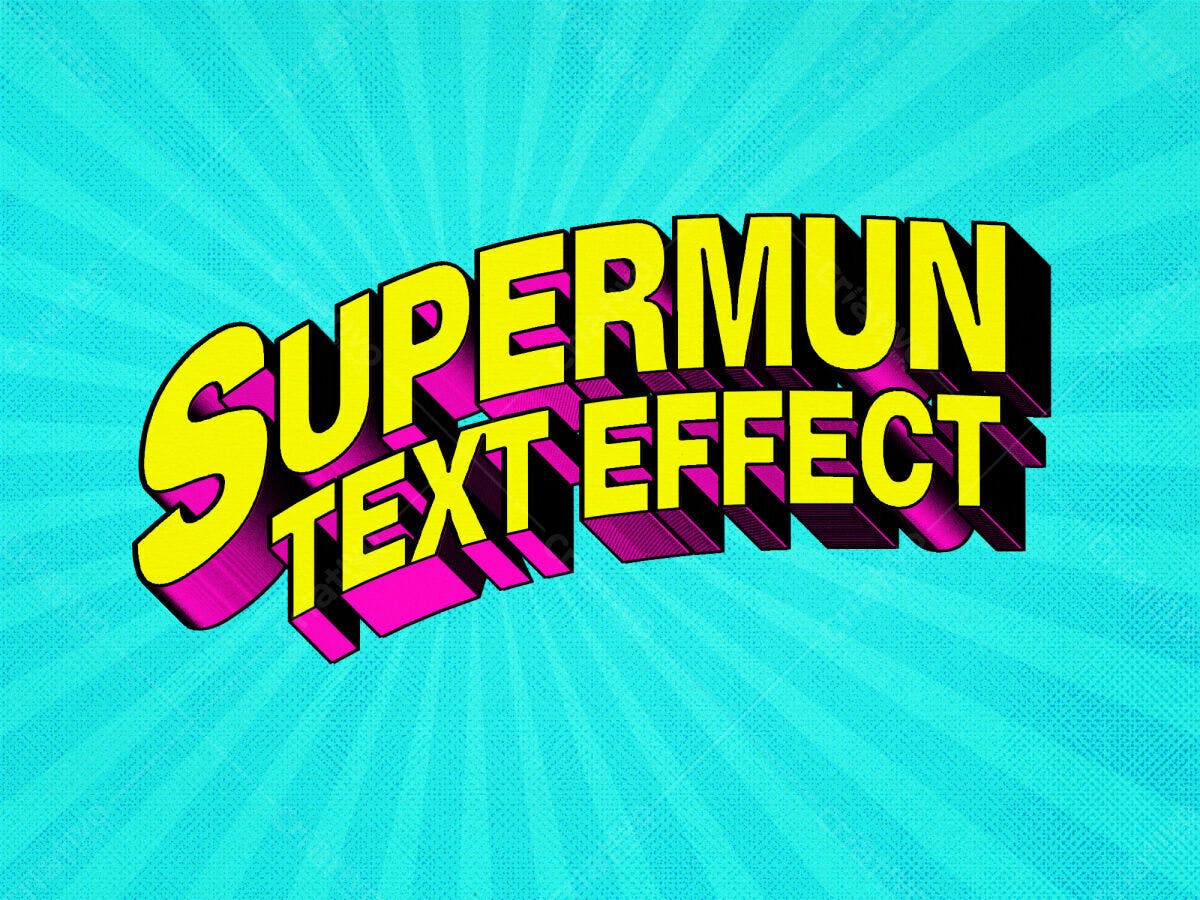 Efeito de Texto Super-Herói PSD Editável
