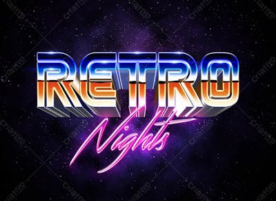 80S Efeito De Texto Retrô Psd