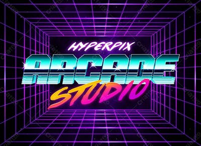 80S Efeito De Texto Retrô Psd