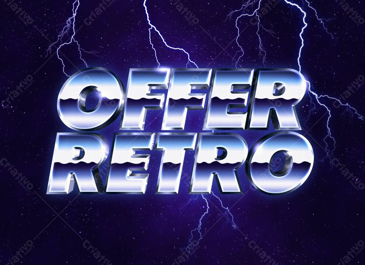 Kit de Texto Retro para Ofertas PSD Editável