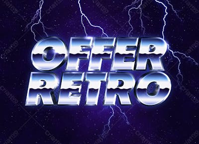 80S Efeito De Texto Retrô Psd