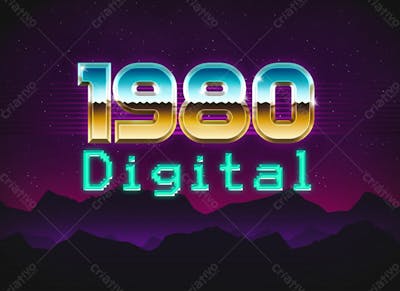 80S Efeito De Texto Retrô Psd