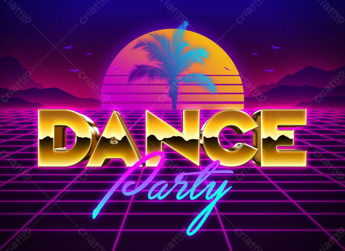 Flyer para Festa Retrô anos 80 PSD Editável