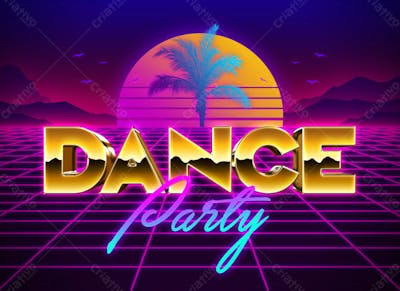 80S Efeito De Texto Retrô Psd