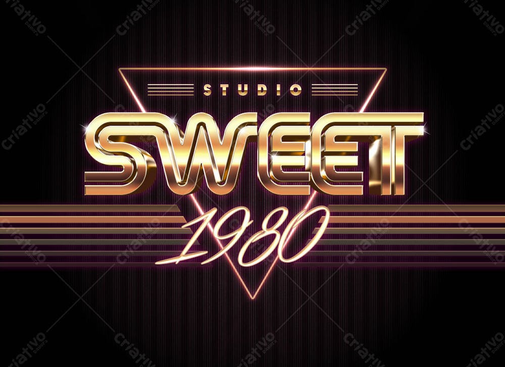 80S Efeito De Texto Retrô Psd