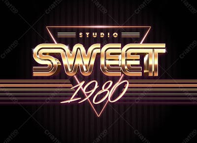 80S Efeito De Texto Retrô Psd