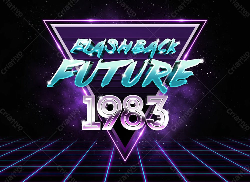 80S Efeito De Texto Retrô Psd