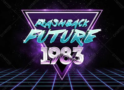 80S Efeito De Texto Retrô Psd