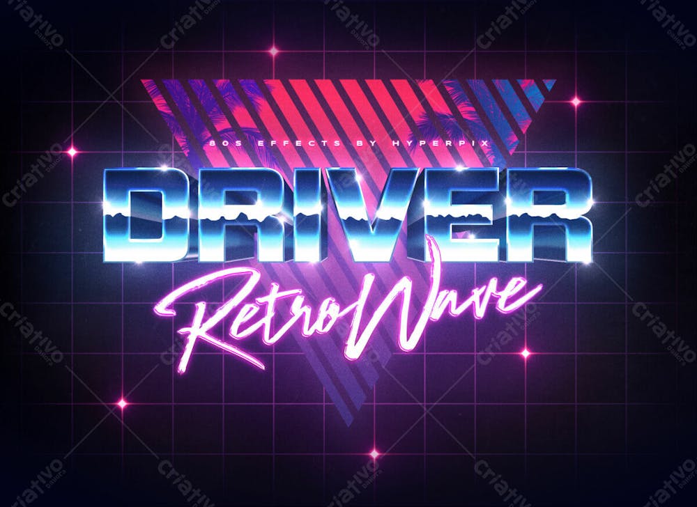 80S Efeito De Texto Retrô Psd