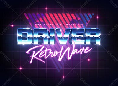80S Efeito De Texto Retrô Psd