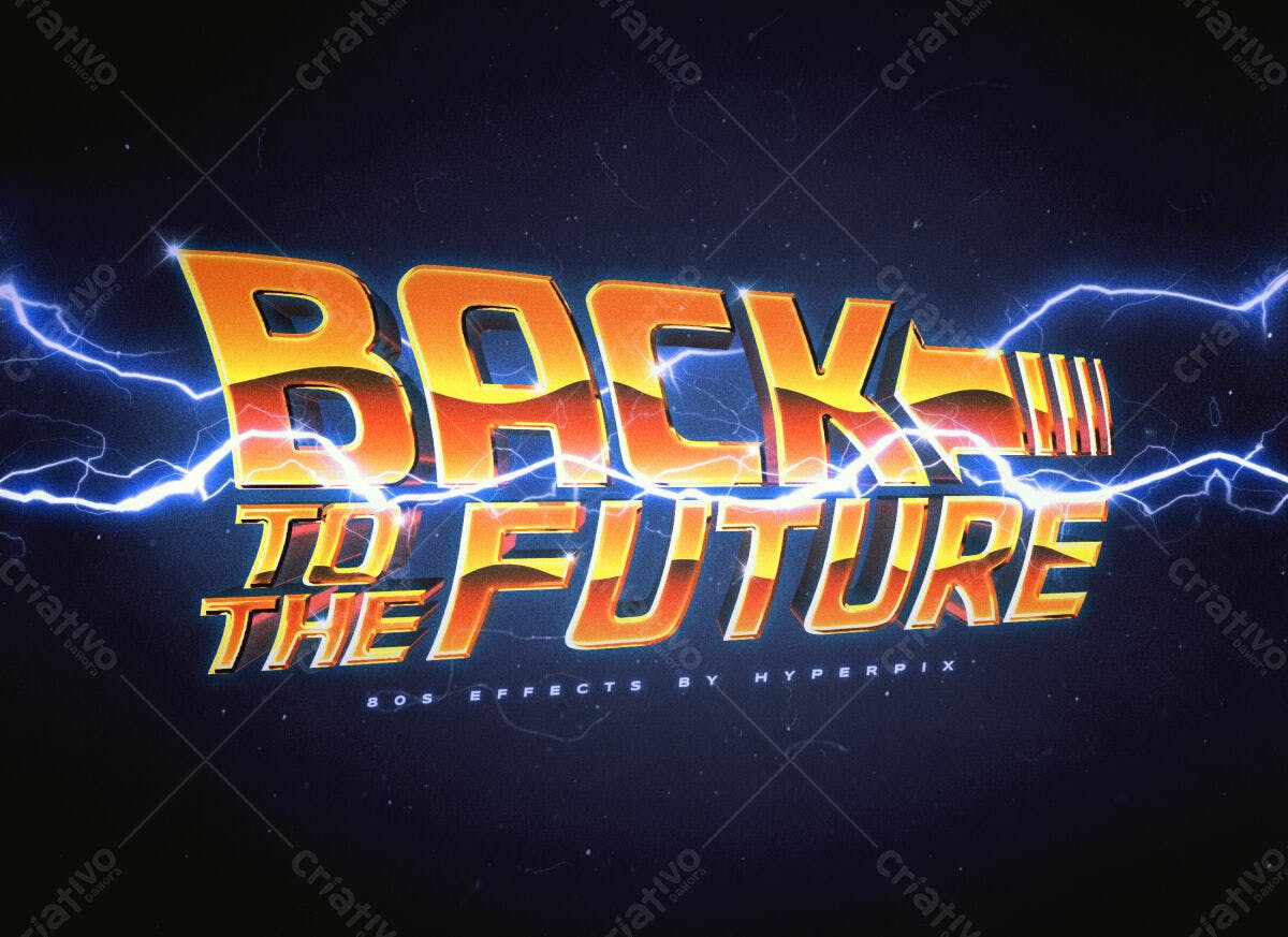 Efeitos 80s - Texto "Back to the Future" PSD Editável