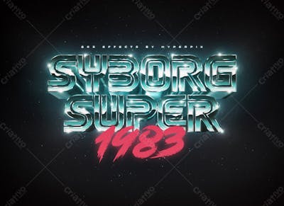 80S Efeito De Texto Retrô Psd