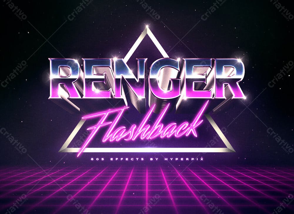 80S Efeito De Texto Retrô Psd