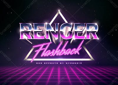 80S Efeito De Texto Retrô Psd